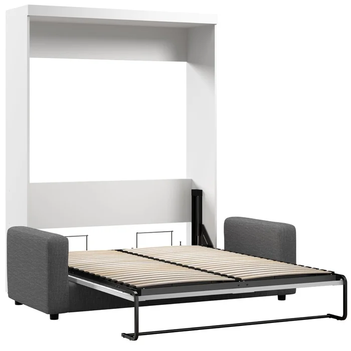 Bestar Pur Queen Murphy Bed with Sofa – White|Grand lit escamotable Pur de Bestar avec sofa – blanc