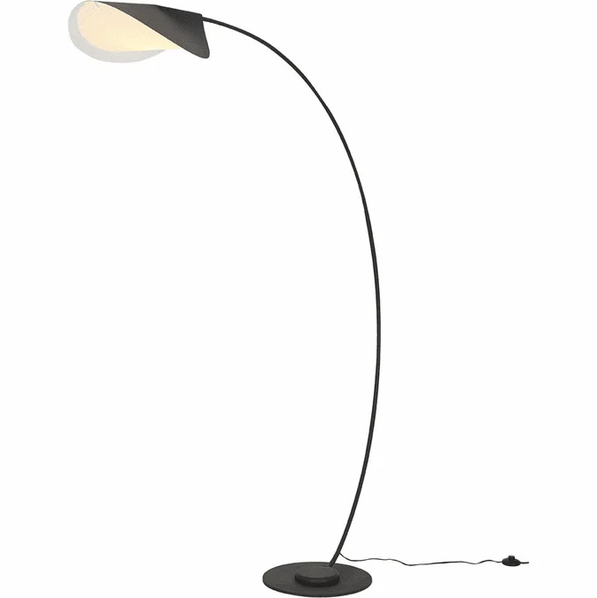 Bethel International AV77F63B Contemporary Matte Black Light Floor Lamp