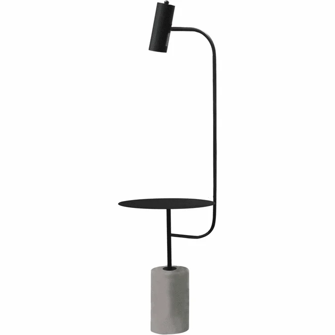 Bethel International MFL45PQ-BK Contemporary Matte Black Floor Lamp Lighting