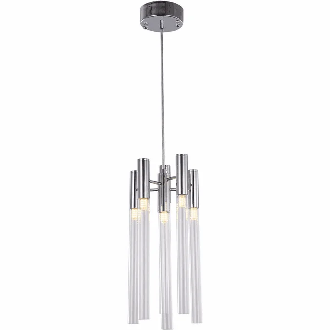 Bethel International MU78CH Contemporary Chrome LED Mini Lighting Chandelier
