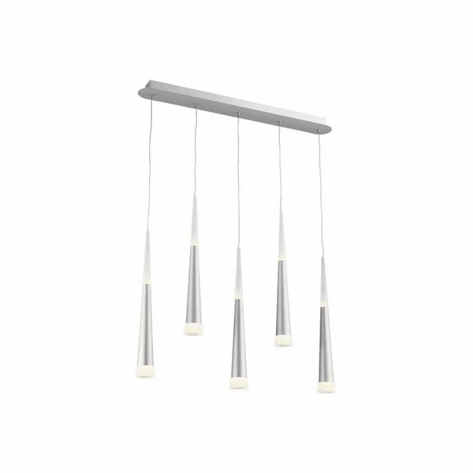 Bethel International MV08 Contemporary Sand Silver LED Multi Hanging Pendant Light