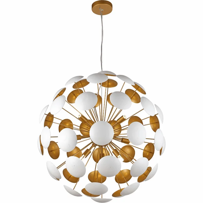 Bethel International REV01CUS Contemporary Brass & White Pendant Lighting