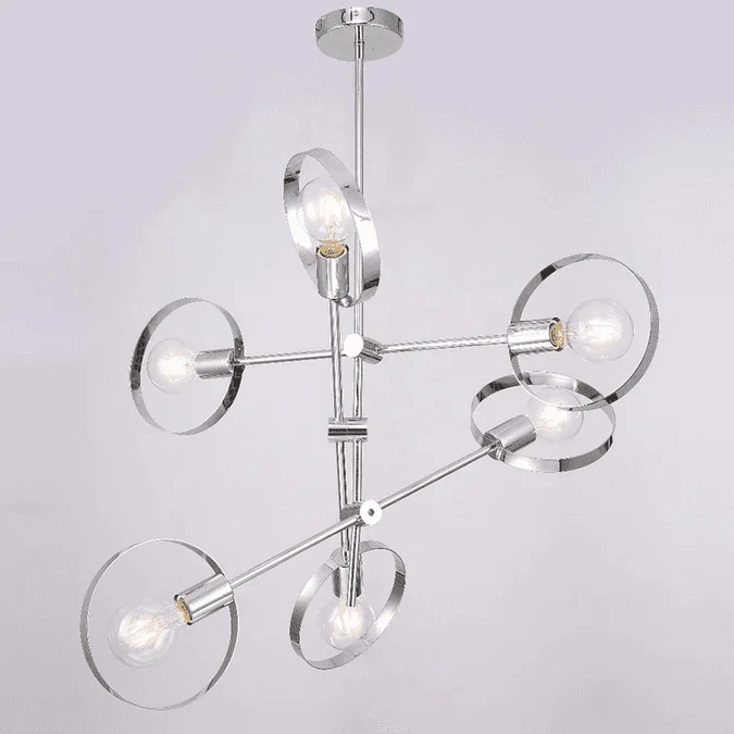 Bethel International TR70C24CH Contemporary Chrome Hanging Chandelier