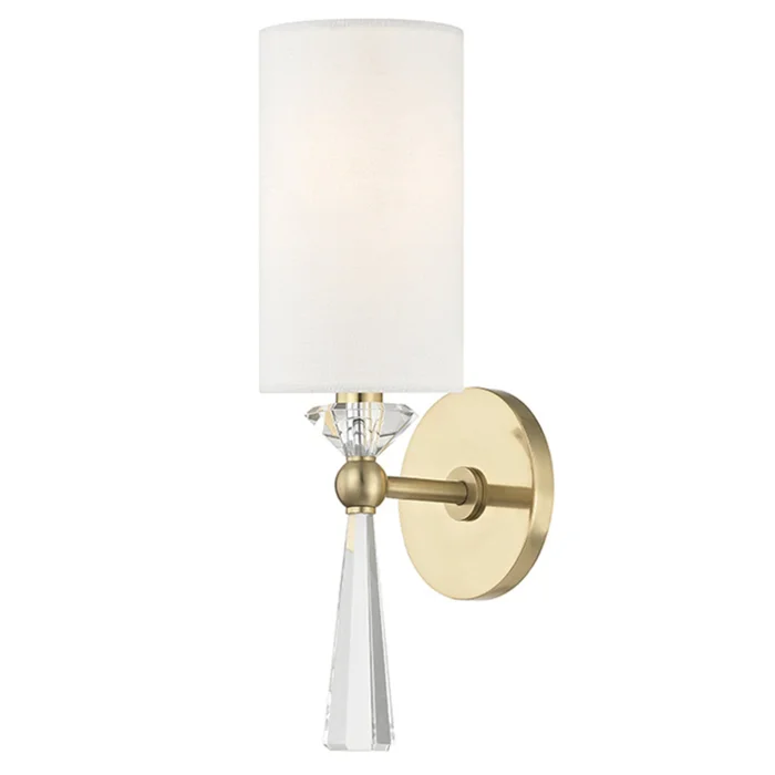 Birch 1-Light Wall Sconce in Aged Brass 4.75L x 4.75W x 14.75H