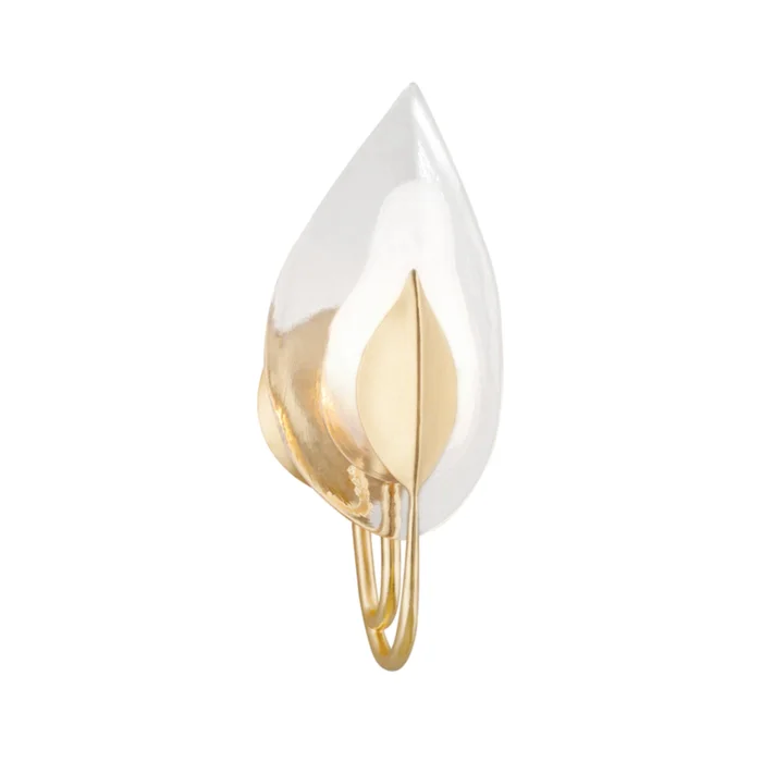 Blossom 1-Light Wall Sconce in Gold Leaf 6.25L x 6.25W x 16H