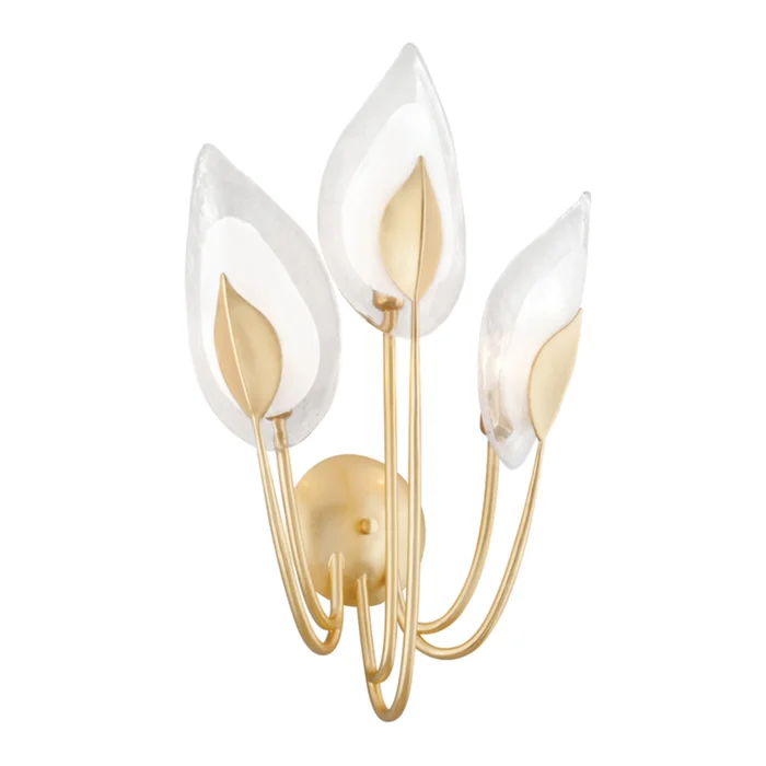 Blossom 3-Light Wall Sconce in Gold Leaf 12.25L x 12.25W x 26.5H