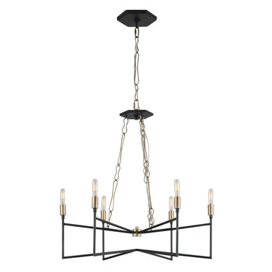 Bodie Six Light Chandelier in Havana Gold/Carbon (137|314C06HGCB)