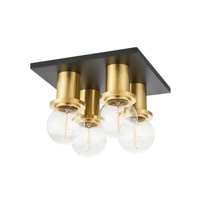 Brandi Four Light Flush Mount in Aged Brass/Soft Black (428|H526504-AGB/SBK)