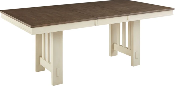 Bremerton Trestle Dining Table in Saddle Dust / Oyster