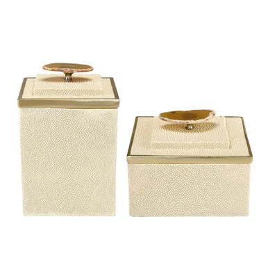 Brenner Box – Set of 2 in Off White (45|S0036-8949/S2)