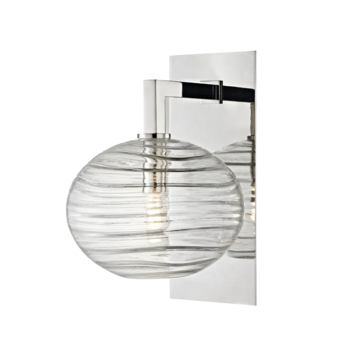Breton 1-Light Wall Sconce in Polished Nickel 8.5L x 8.5W x 12.75H