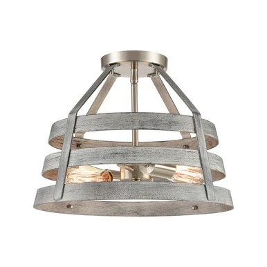 Brigantine Two Light Semi Flush Mount in Satin Nickel (45|33456/2)