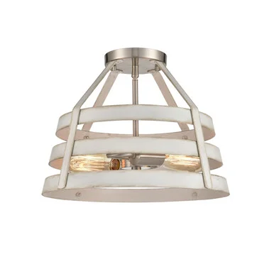 Brigantine Two Light Semi Flush Mount in Satin Nickel (45|33556/2)