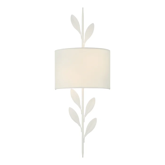 broche 2 light matte white sconce