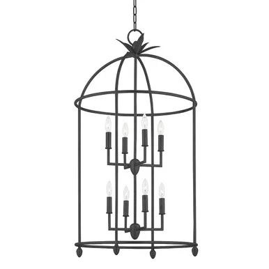 Brooks Eight Light Pendant in Black Iron (67|F5724-BI)