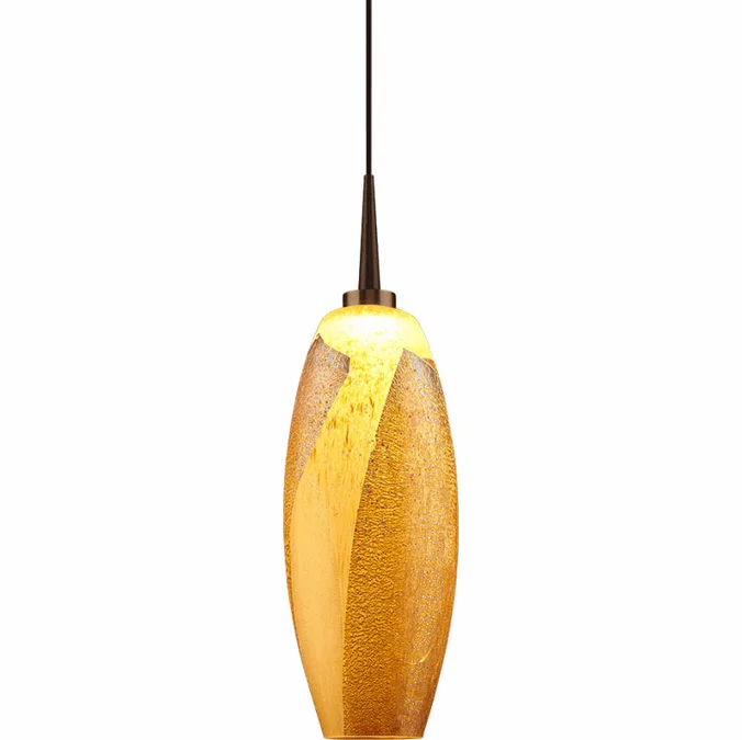 Bruck CIRO-LED-PENDANT-GOLD Ciro Modern Gold Leaf LED Mini Ceiling Light Pendant