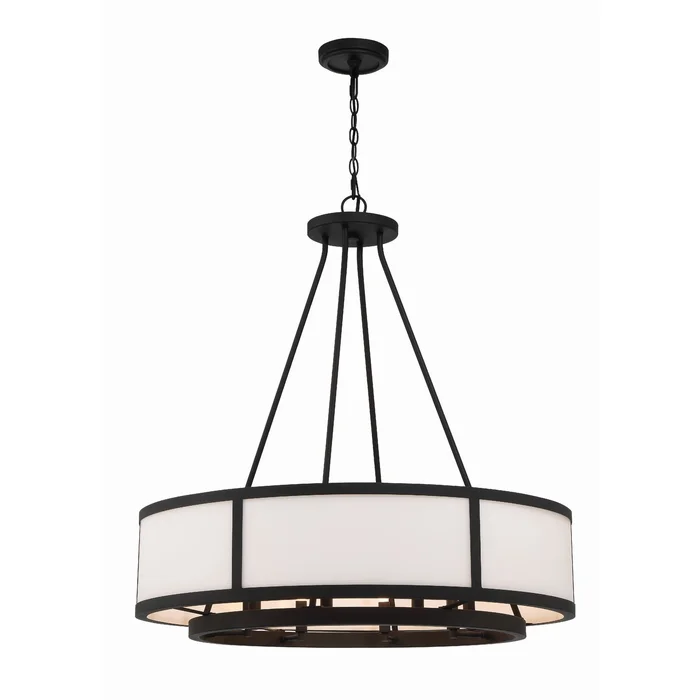 Bryant 8 Light Black Forged Chandelier 32″W x 34″H x 32″D