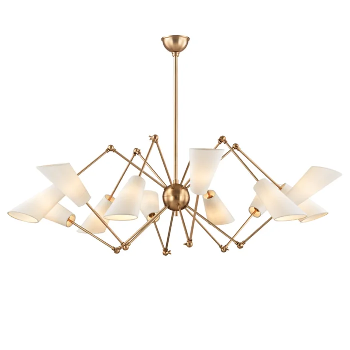 Buckingham 12-Light Chandelier in Aged Brass 54L x 54W x 23.5H