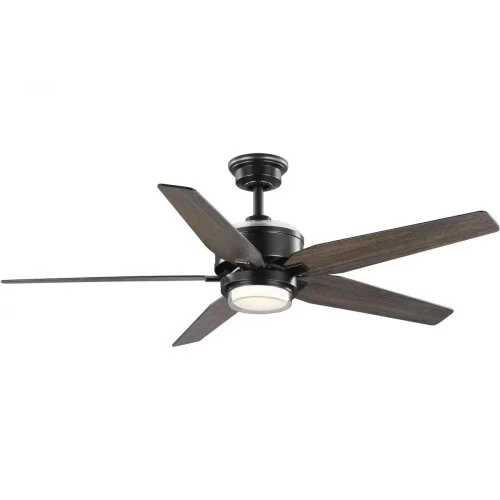 Byars 54” 5-Blade Integrated LED Indoor Matte Black Mid-Century Modern Ceiling Fan with Light Ki (149|P250061-31M-30)