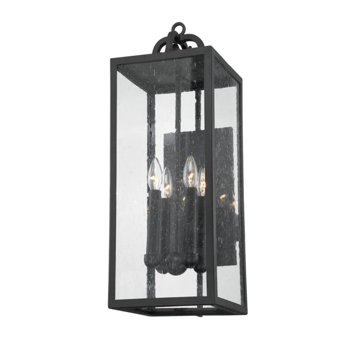 Caiden Wall Sconce 4-Light Outdoor LED in Forged Iron 9L x 9W x 27.75H