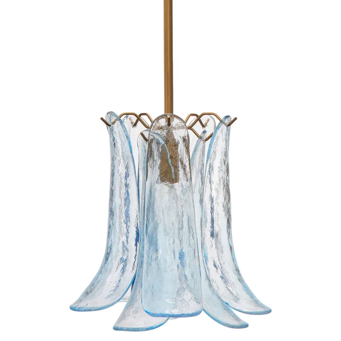 cala 1-light blown glass pendant, blue