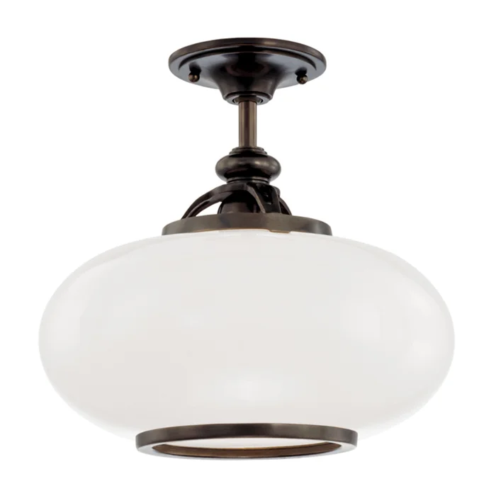 Canton 1-Light Semi Flush in Old Bronze 15L x 15W x 13H