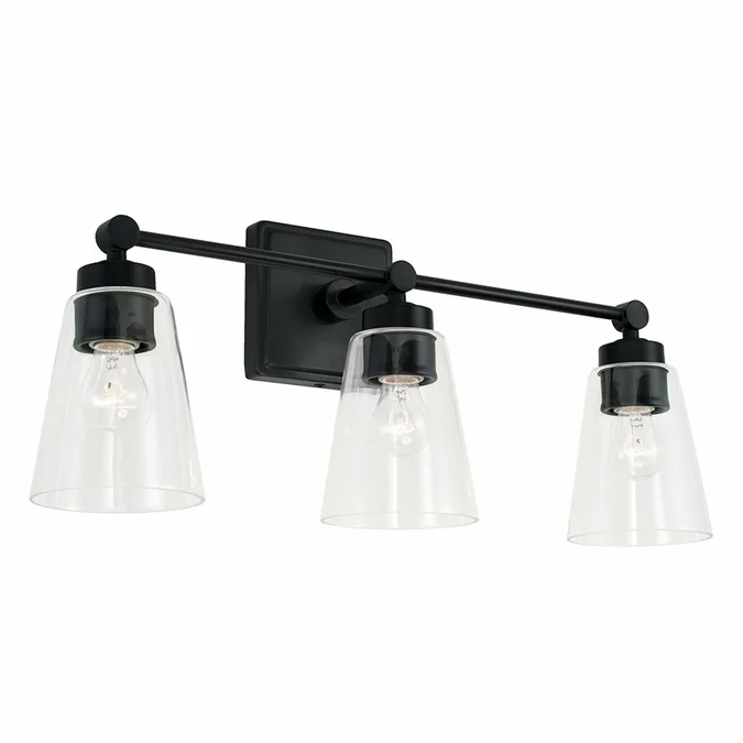 Capital Lighting 121831MB-432 Rory Contemporary Matte Black 3-Light Vanity Light