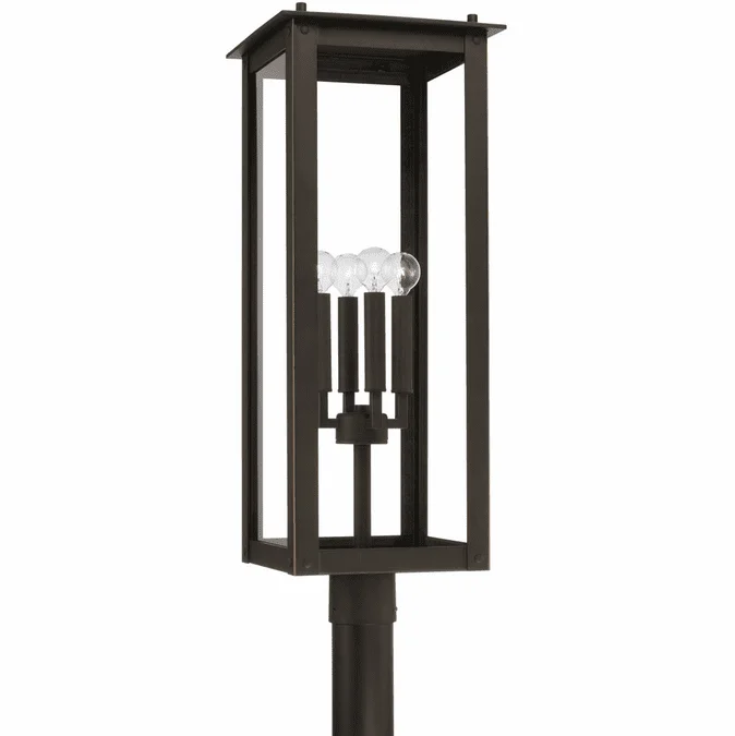 Capital Lighting 934643OZ Hunt Modern Oiled Bronze Outdoor Lamp Post Light