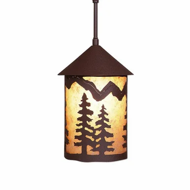 Cascade Lantern-Spruce Tree One Light Pendant in Rustic Brown (172|M24514AL-ST-27)