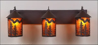 Cascade-Spruce Tree Rustic Brown Three Light Bath Vanity Light in Rustic Brown (172|M38314AM-27)