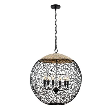 Cayman Six Light Pendant in Black (137|362P06BL)
