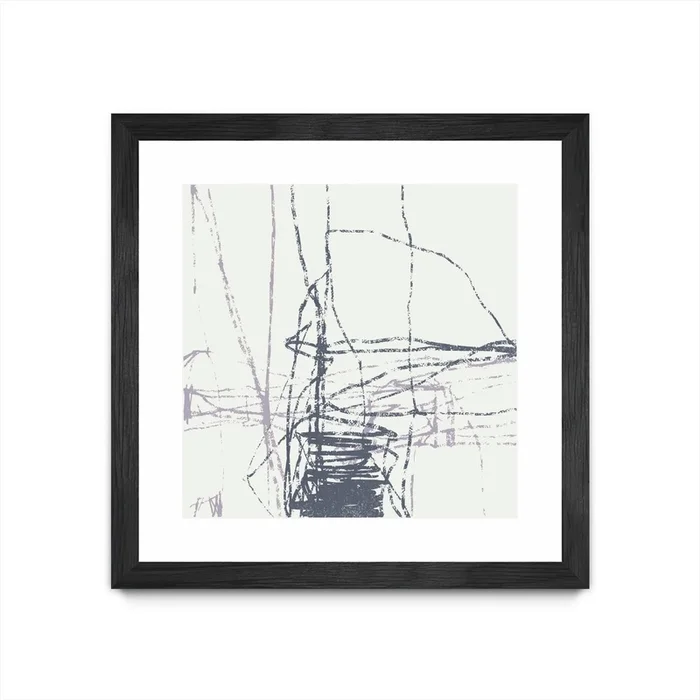 Chalk Doodles G Matted and Framed Black 30×30 Wall Art|uvre dart murale encadre noire et mate Chalk Doodles G 30×30