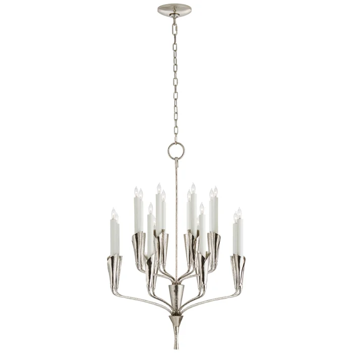 Chapman & Myers Aiden Small Chandelier in Polished Nickel Ceiling Light W24.75″ x H35.75″