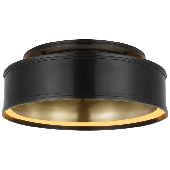 Chapman & Myers Connery 18″ Flush Mount in Bronze Ceiling Light W18″ x H6.25″