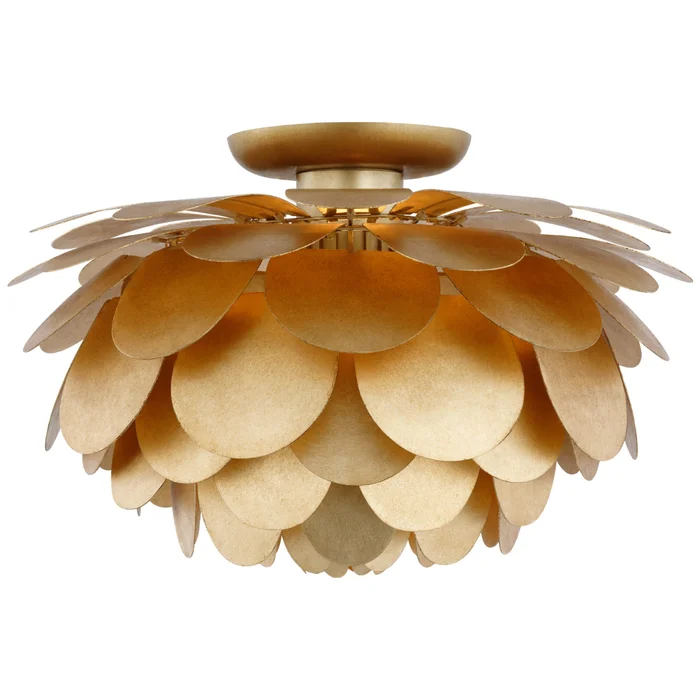 Chapman & Myers Cynara Large Flush Mount in Gild Ceiling Light W17″ x H10″