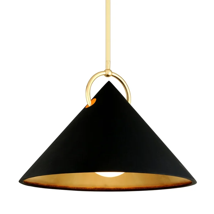 Charm 1-Light Pendant in Gold Leaf/Soft Black Combo 30L x 30W x 21H