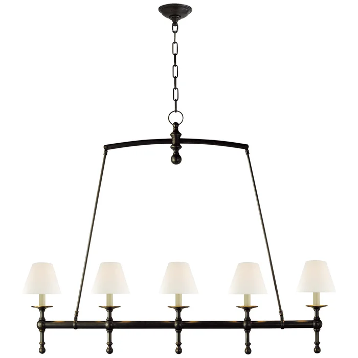 Classic Five Light Linear Chandelier