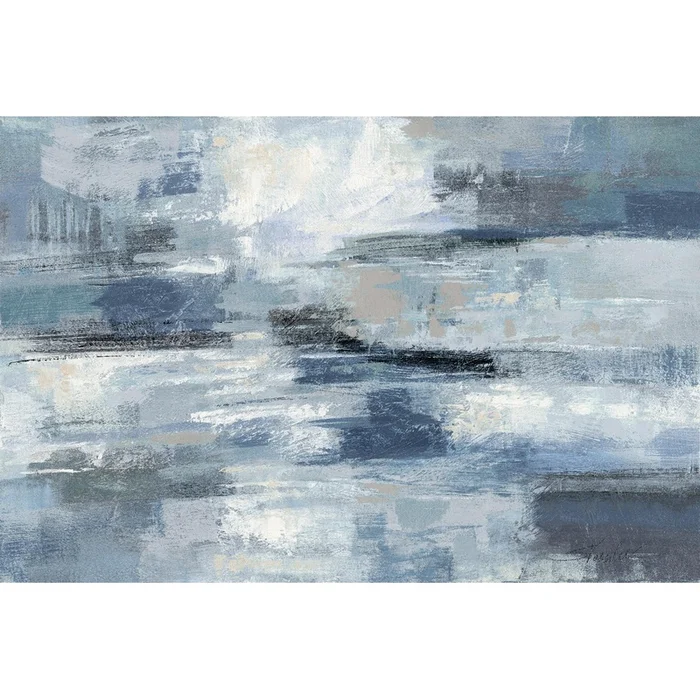 Clear Water Indigo And Gray Giant Art 72×48 Wall Art|uvre dart murale Giant Art Clear Water Indigo And Gray 72×48