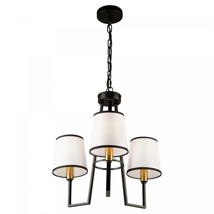 Coco 3-Light Black and Gold Chandelier | Lustre Coco noir et dor 3ampoules | D06HKU30