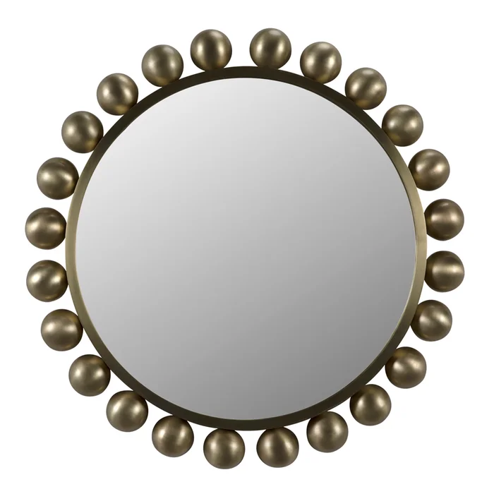 cooper mirror, metal with brass finish