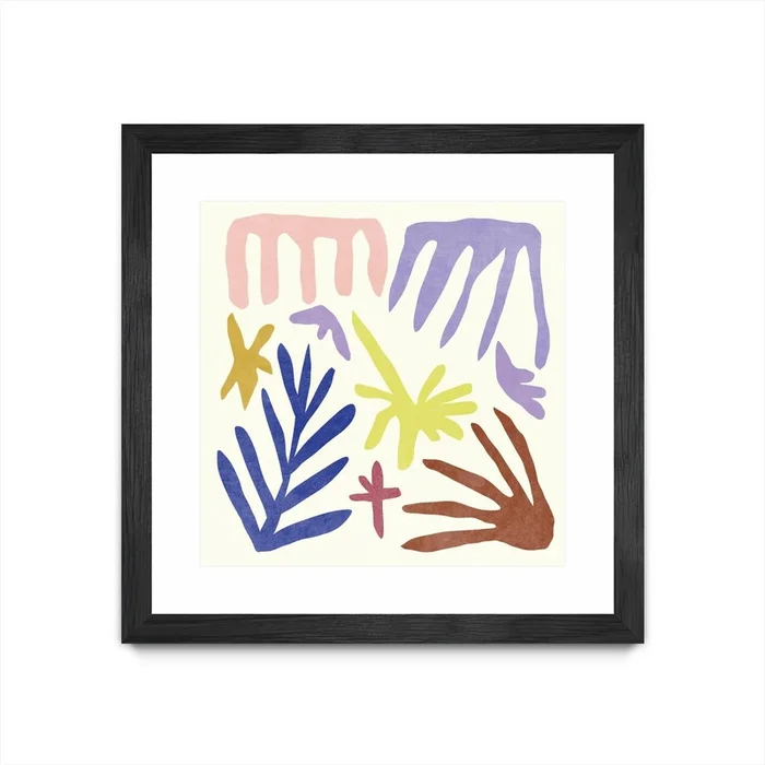 Coral Construction Ii Matted and Framed Black 30×30 Wall Art|uvre dart murale encadre noire et mate Coral Construction Ii 30×30
