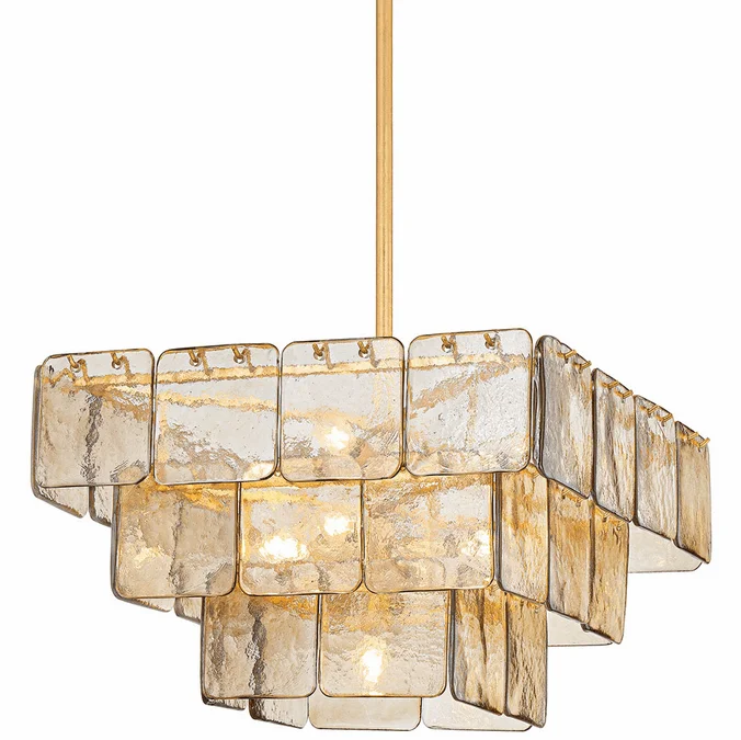 Corbett 449-24-VGL Regal Modern Vintage Gold Leaf Pendant Light Fixture