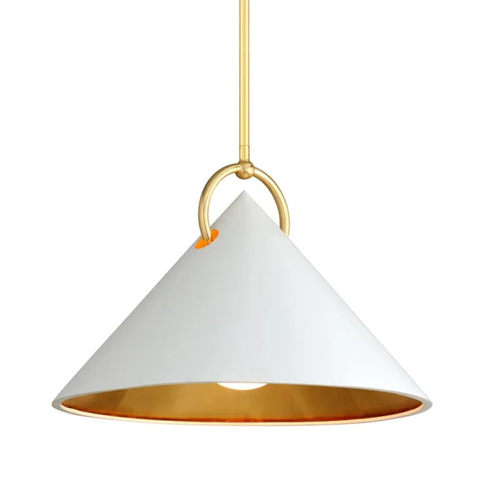 Corbett Charm 1-LT Pendant – White And Gold Leaf – 290-41