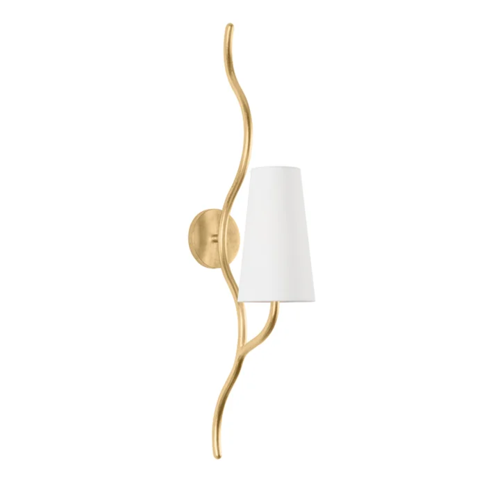 Cortona 1-Light Wall Sconce in Vintage Gold Leaf 5.5L x 5.5W x 33H