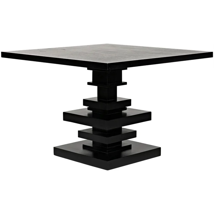 corum square table, hand rubbed black