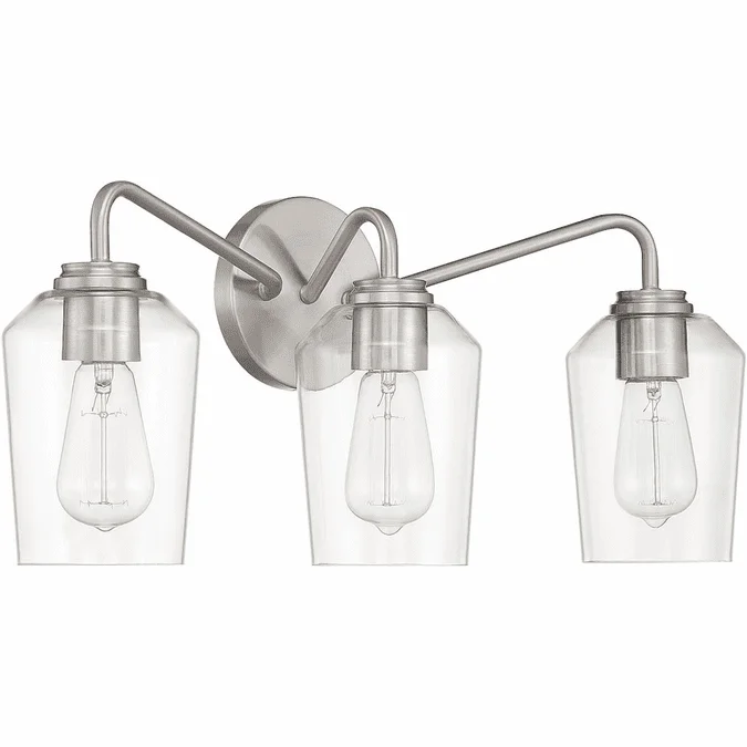 Craftmade 56103-BNK Shayna Modern Brushed Polished Nickel 3-Light Bath Lighting Sconce