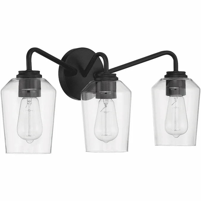Craftmade 56103-FB Shayna Contemporary Flat Black 3-Light Bathroom Vanity Lighting
