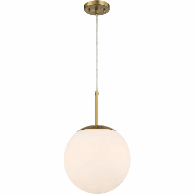 Craftmade 56892-SB-WG Gaze Modern Satin Brass 12″ Mini Pendant Lighting Fixture