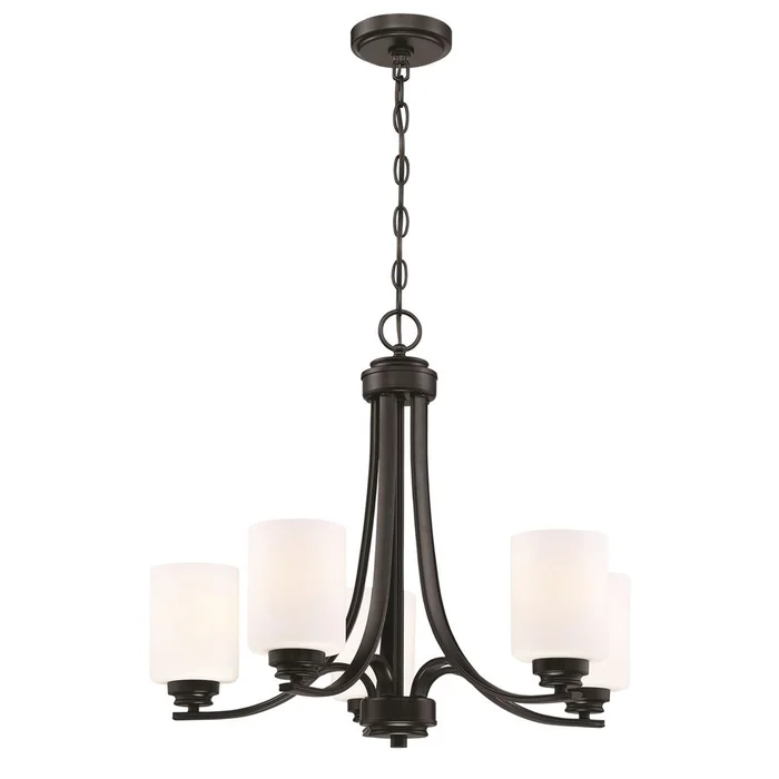 Craftmade Bolden 5-LT Chandelier – Flat Black – 50525-FB-WG