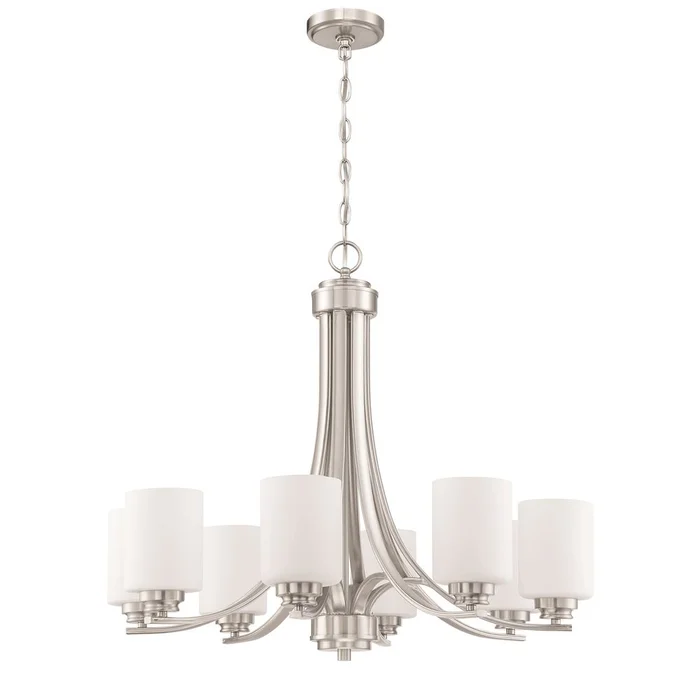 Craftmade Bolden 8-LT Chandelier – Brushed Polished Nickel – 50528-BNK-WG